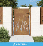 Vrtna vrata 105 x 155 cm od čelika COR-TEN s uzorkom trave - NOVO