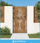 Vrtna vrata 105 x 180 cm od čelika COR-TEN s uzorkom stabla - NOVO