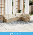 8-dijelni set vrtnih sofa od poliratana s jastucima bež - NOVO