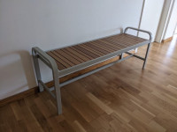 IKEA SJÄLLAND Klupa, vanjska, svijetlosiva/svijetlosmeđa 136 cm