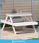 Stol za piknik bijeli 105 x 134 x 75 cm od masivne borovine - NOVO