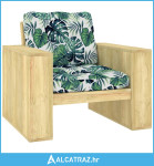 Vrtna stolica i jastuci s uzorkom lišća impregnirana borovina - NOVO