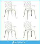 Vrtne stolice od lijevanog aluminija 4 kom bijele - NOVO