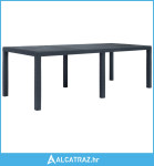 Vrtni stol antracit 220 x 90 x 72 cm plastika s izgledom ratana - NOVO