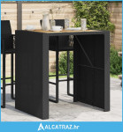 Vrtni stol s pločom od bagrema crni 105 x 80 x 110 cm poliratan - NOVO