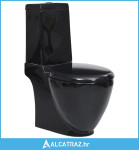 Keramička okrugla toaletna školjka s protokom vode crna - NOVO