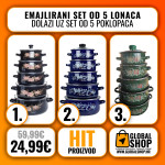 EMAJLIRANI SET - 5 LONACA + 5 POKLOPACA - DOSTAVA RH