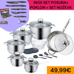 INOX SET LONACA + POKLON NOŽEVI - DOSTAVA RH