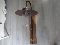 LAMPA   drvo-staklo -mesing