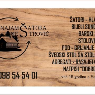 NAJAM ŠATORA I OPREME, PETRINJA- SISAK-GLINA-V.GORICA-ZAGREB