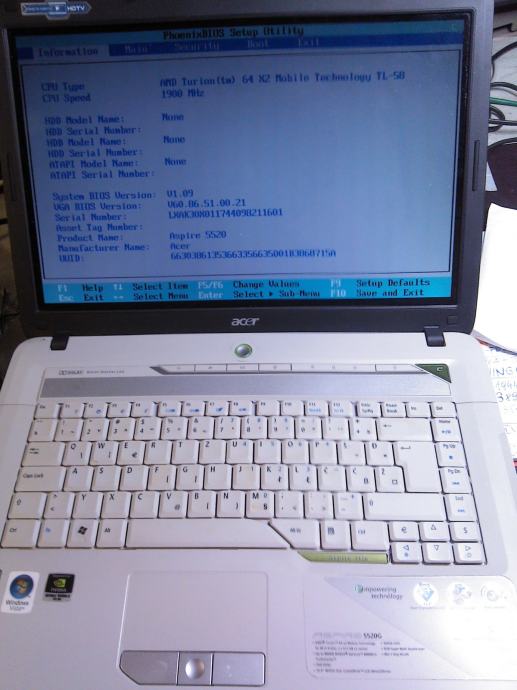 Acer aspire 5520g апгрейд