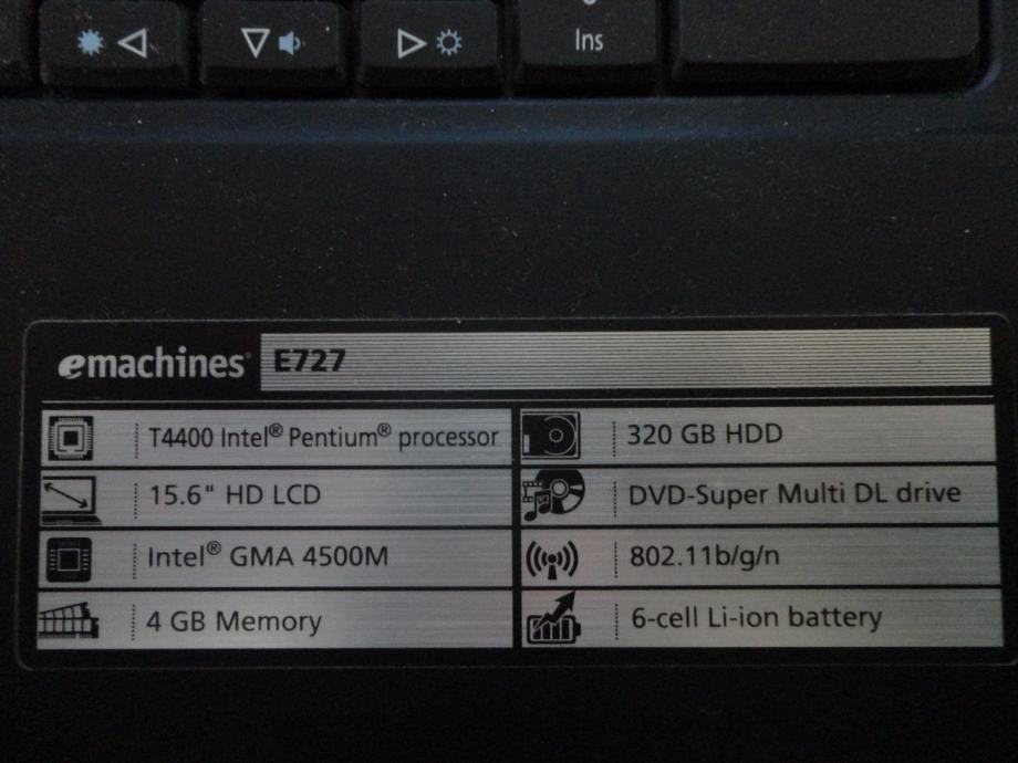 ACER eMachines E727 (2.20ghz, 4GB RAM, 320GB HDD)