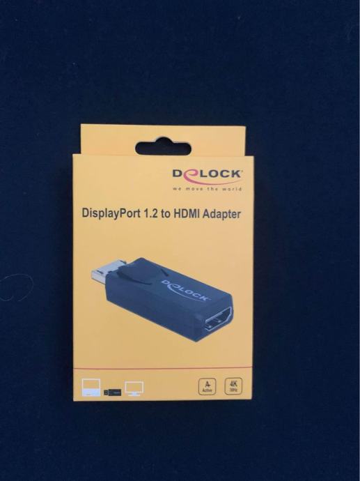 Adapter DELOCK, DisplayPort (M) na HDMI-A (Ž), 4K aktivni