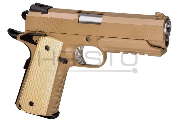 Airsoft pištolj WE Desert Warrior 4.3 Full Metal GBB (gas-blowback) DE