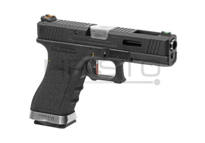 Airsoft pištolj WE G-Force 18C BK Silver cijev Metal Version GBB (gas-