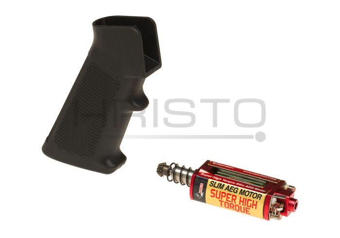 ARES airsoft Super High Torque Slim Motor + M4 Slim Pistol Grip BK