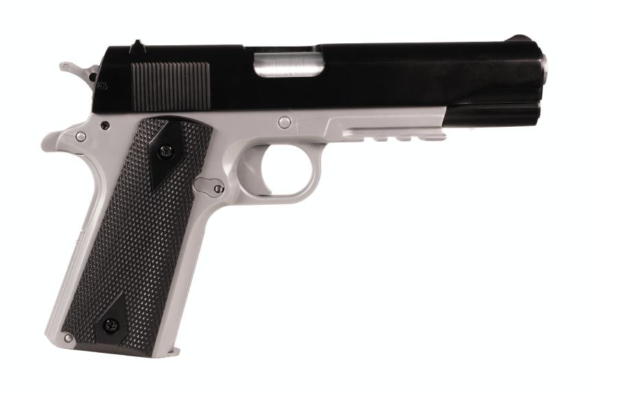 Colt 1911 Spring Dual Tone Black Silver Metal Slide