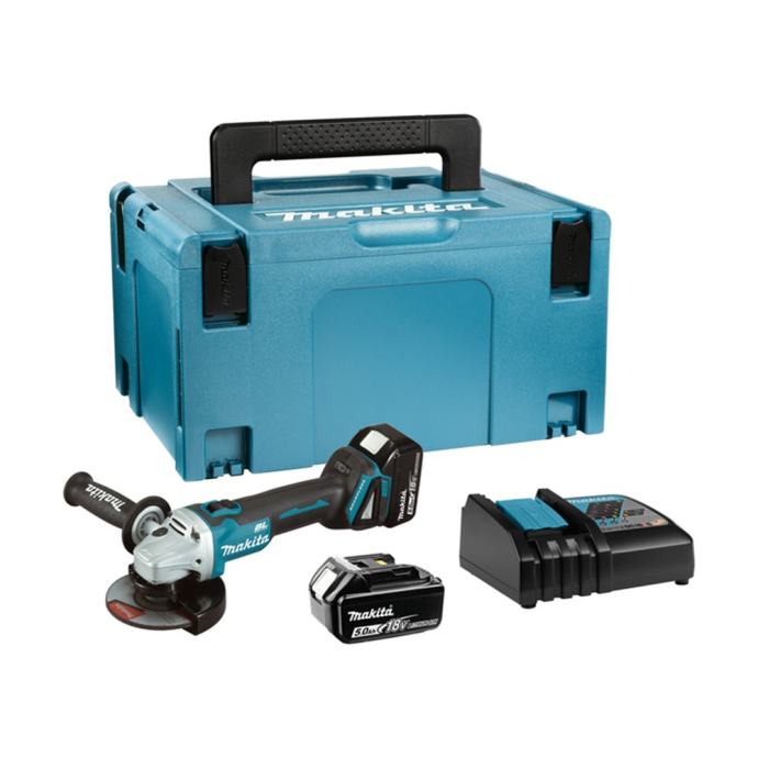 MAKITA aku kutna brusilica DGA504RTJ 2xAku 18V 5,0Ah