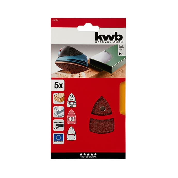 KWB quick-stick set brusnih papira za višenamjenske brusilice 100x62,