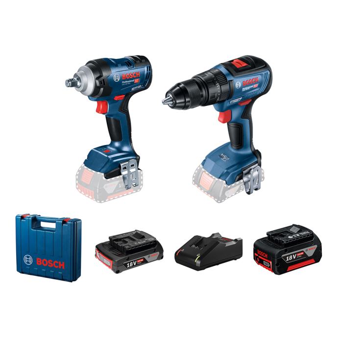 BOSCH aku set - aku udarni odvijač GDS 18V-400 + GSB 18V-50 2xAku 18V