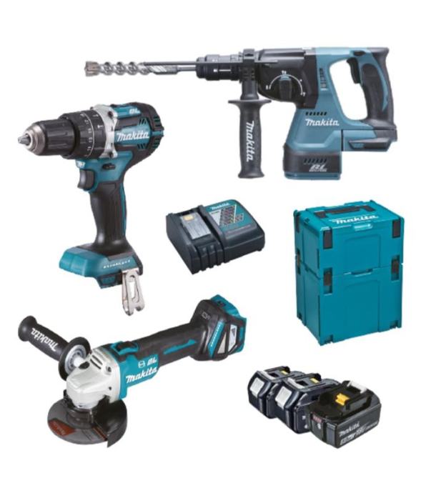 MAKITA DLX3119TJ Akumulatorski set DHP484, DGA513, DHR243, Li-ion LXT