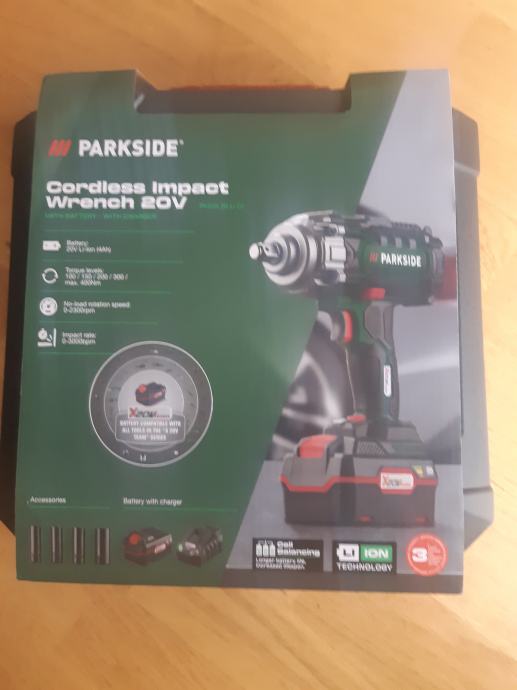 Parkside udarni odvijač za kotače 400 Nm 20 v novo 5 ogd garancija