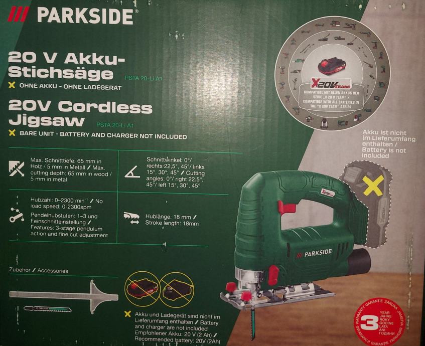 PARKSIDE® Aku UBODNA pila 20V NOVO!!ZAPAKIRANO!!