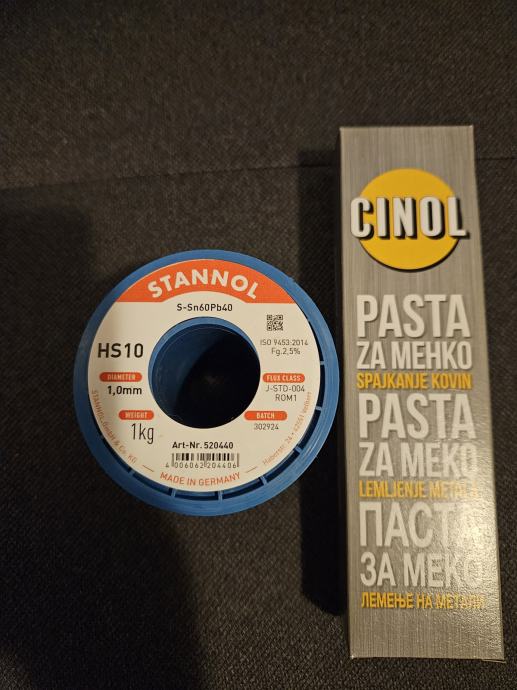 Stannol žica za lemljenje i cinol pasta