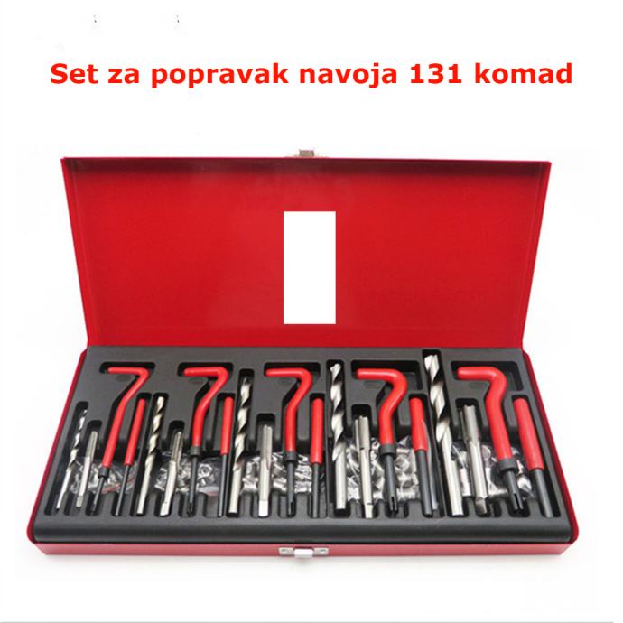 Set za popravak navoja 131 komad, M5-M12