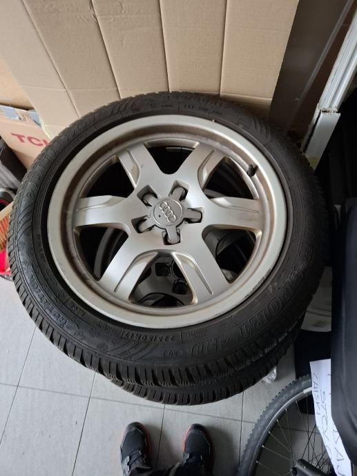 ALU FELGE 17" (kao nove) 5x112, 7.5j sa zimskim gumama Dunlop za Audi