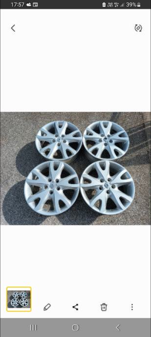 Alu felge 17'' rupe 5x114.3 Renault,Dacia 4kom/280e.