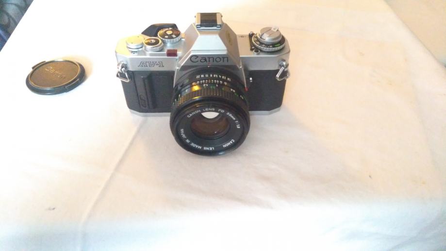 Canon AV-1 Program 35mm SLR Film Camera with 50mm f/1.8SC lens Kit