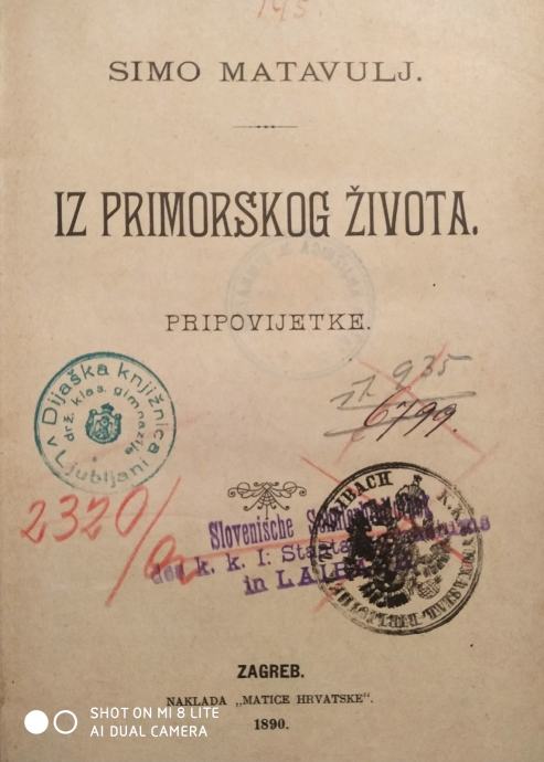 Simo Matavulj: Iz Primorskog života. 1890.god.