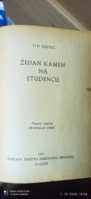 Tin Ujević Žedan kamen na studencu