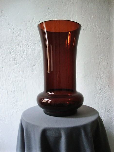 Antique dark orange glass vase / starinka velika vaza/alla biedermeier