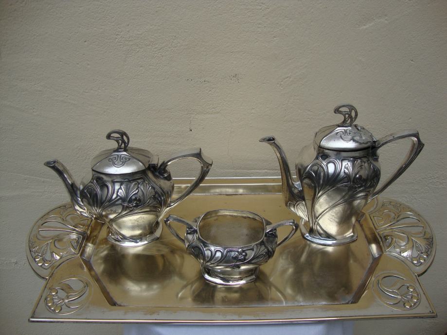 Antique WMF Jugendstill Silver plate tea set - Art nouveau Service