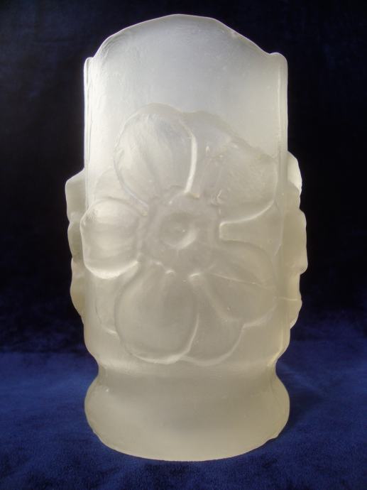 ART DECO FROSTED GLASS VASE - STAKLENA VAZA OD MUTNOG STAKLA