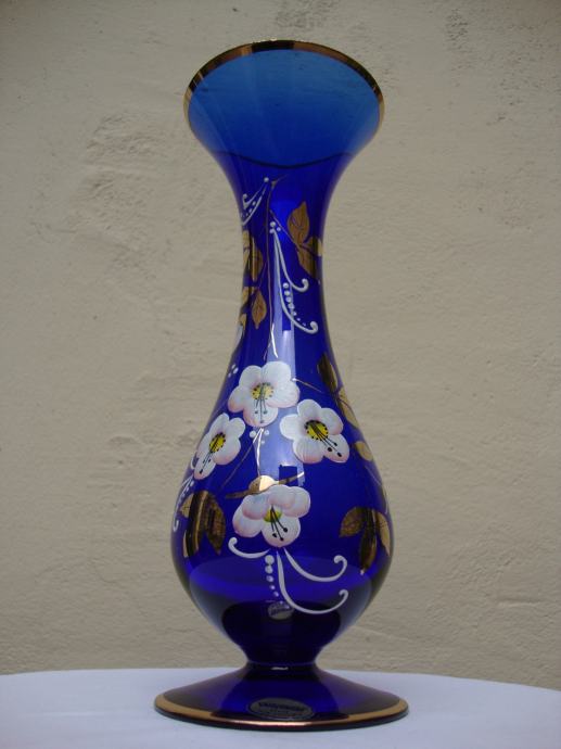 Cobalt blue glass vase VAJGAR BOHEMIA / Kobaltna vaza