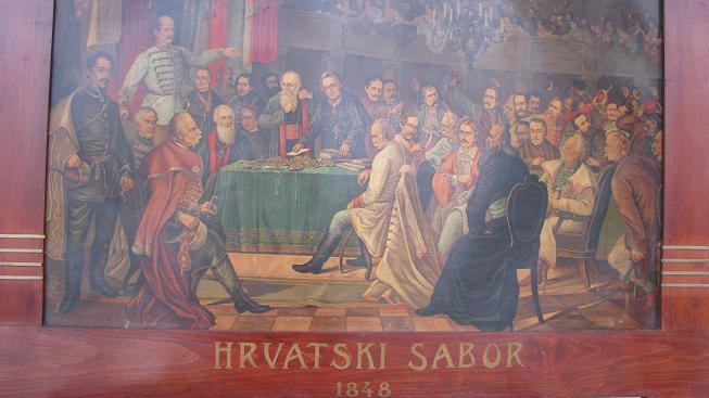 D.WEINGARTNER  \"HRVATSKI SABOR 1848\",oleografija