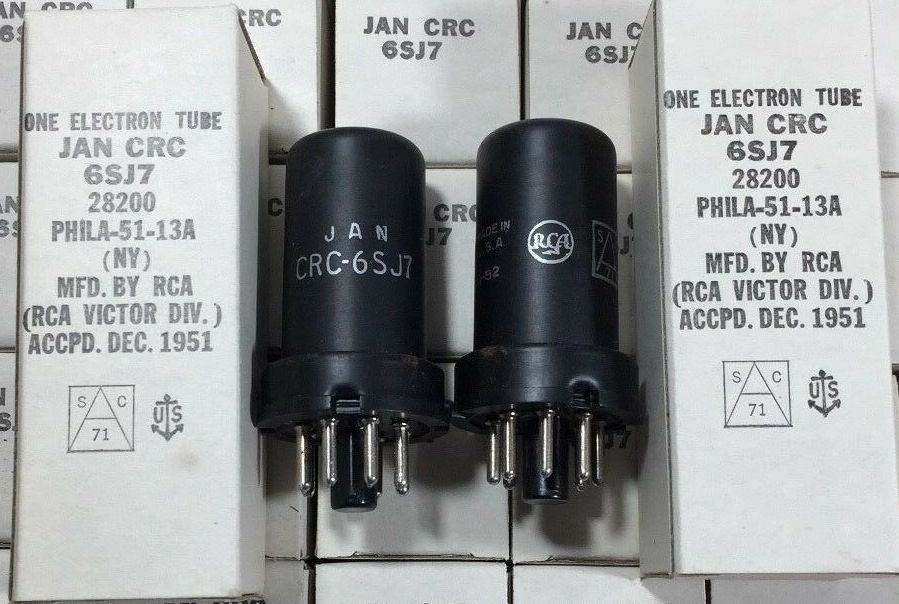 Electronke lampe NOS RCA JAN CRC 6SJ7 1951 CRC-6SJ7 NOVO