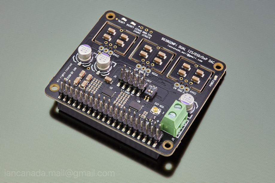 IAN CANADA DUAL MONO PLUS DAC ES9038Q2M HAT Raspberry Pi / I2S & SPDIF