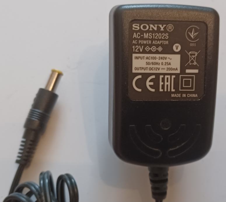 SONY AC ADAPTER AC-MS1202S ( 12V 200mA )