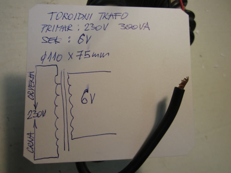 TRANSFORMATOR TOROIDNI 6.6V 300VA (OSIJEK)