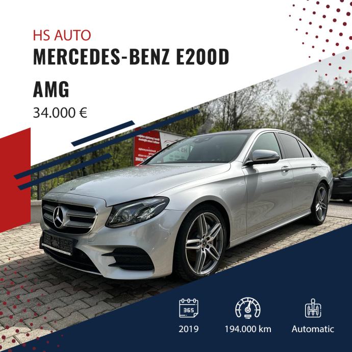 Mercedes-Benz E-klasa 200 D **AMG, JAMSTVO 12 MJESECI**