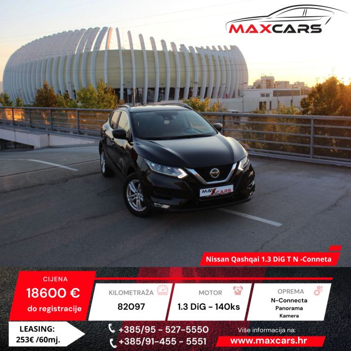 ﻿ NISSAN QASHQAI 1.3 DiG-T N-Connecta•Kamera•Panorama•Navigacija•Gr.sj