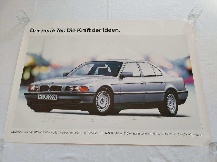 2 x ORIGINALNI DVOSTRANI PLAKAT POSTER BMW serije 7, 730i   84cmx59cm