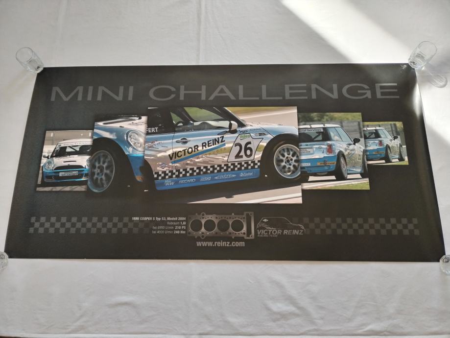 ORIGINALNI PLAKAT POSTER AUTOMOBIL MINI CHALLENGE MINI COOPER 100x50cm