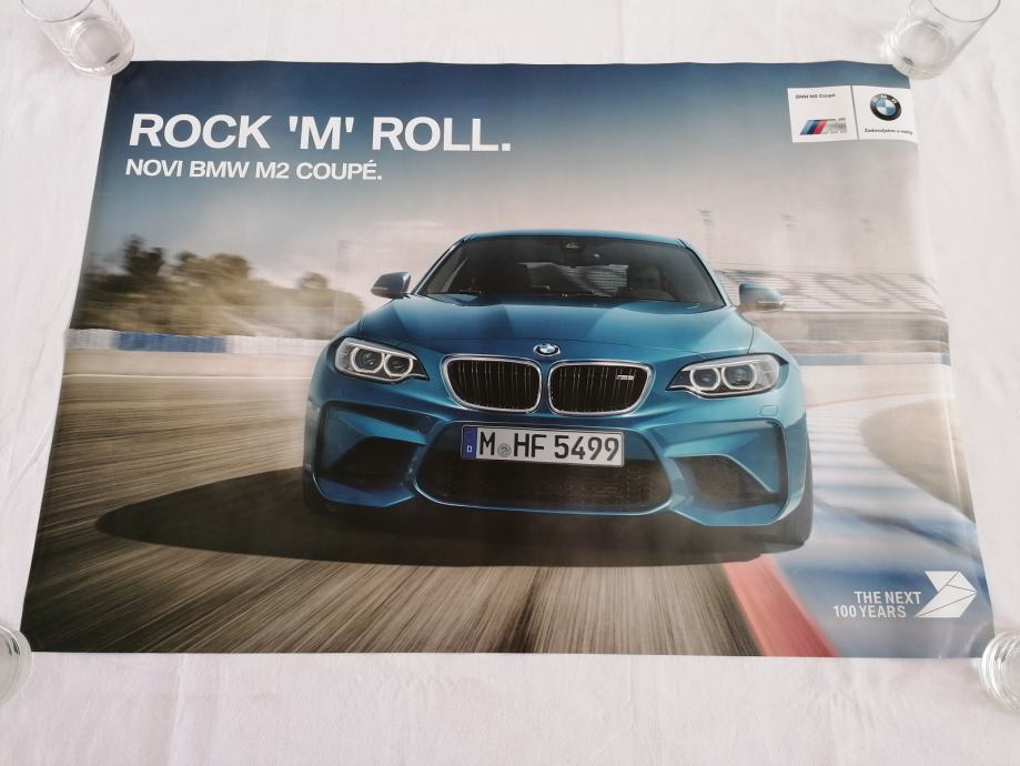 NOVI ORIGINALNI PLAKAT POSTER BMW M2 COUPE  60cm x 84cm AUTOMOBIL