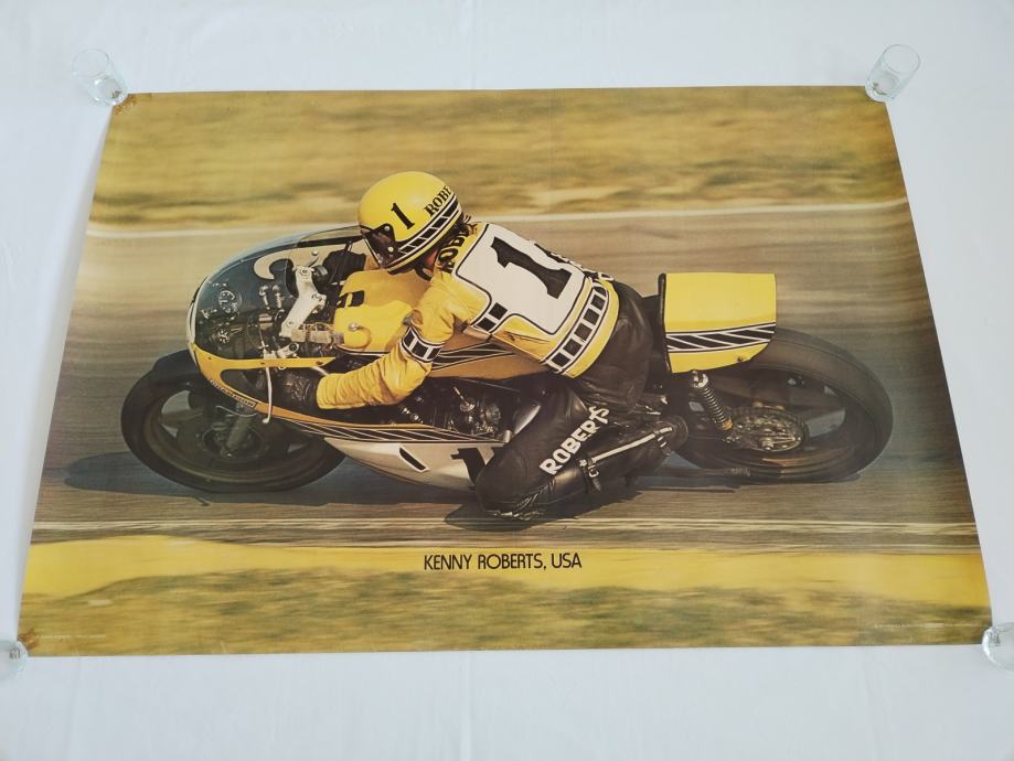 ORIGINALNI PLAKAT POSTER KENNY ROBERTS USA  iz 1980-ih godina 99x68cm