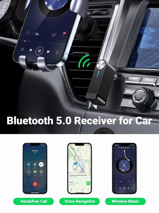 Bluetooth AUX puštanje glazbe sa mobitela i handsfree razgovori